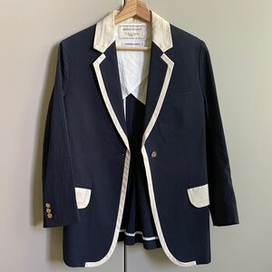 Maison Kitsuné Navy Contrast Trim Blazer | Made in France